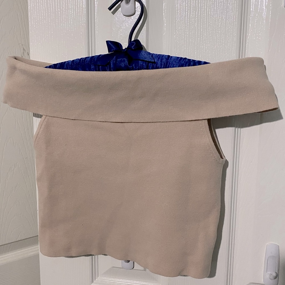 Bodycon Crop Top in Blush/Nude, Express, Sz Small